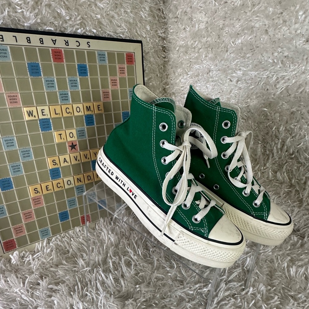 LIKE NEW Converse Chuck Taylor All Star Lift Platform Green Sneaker Women’s 5.5